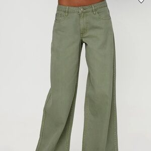 NEW Princess Polly Ramos Low Rise Denim Jeans Sage